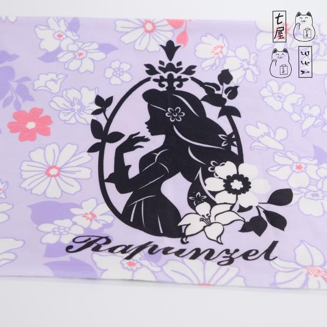 ปลอกหมอนเนื้อนุ่ม เจ้าหญิงราพันเซล 👑 Disney Princess Tangled Rapunzel Pillowcase・Silhouette Floral・50×37 cm 🦎 รูปที่ 3