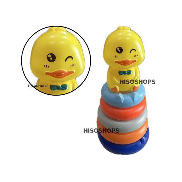 ชุดของเล่นน้องเป็ดน้อย เกมโยนห่วง เกมส์เรียงห่วงน้องเป็ดน้อย แบบ 5 ชั้น สีสันสดใส สุดน่ารัก ช่วยเสริมพัฒนาการ