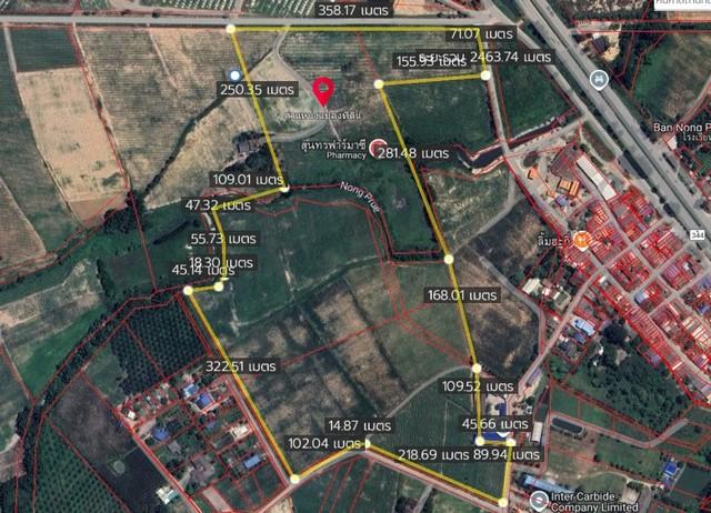 ขายที่ดินหนองไผ่แก้วชลบุรีขายที่ดิน 124 ไร่ ผังเหลือง ตำบลหนองไผ่แก้ว บ้านบึง ชลบุรี