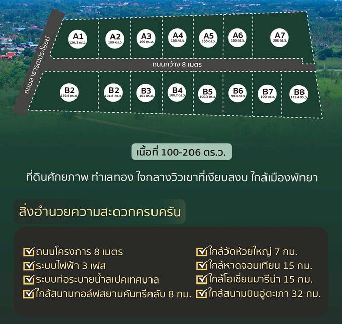 ที่ดินแบ่งแปลง พัทยา ห้วยใหญ่ จ.ชลบุรี 2