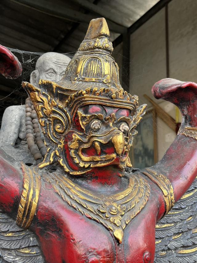 พญาครุฑเก่า ครุฑหน้าดุ ขนาด80ซม ครุฑหน้าศาล 7