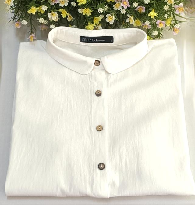 เสื้อเชิ้ตแขนสามส่วน, สีขาว size S