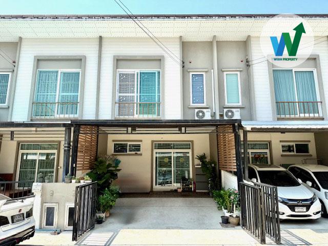 ขายทาวน์เฮ้าส์ใกล้ฟิตเนส Q District 3 นอน 2 น้ำ 3 ที่จอดรถ ต่อเติมพร้อมอยู่ ใกล้สนามบินสุวรรณภูมิ ทางด่วนกาญจนาภิเษก 1