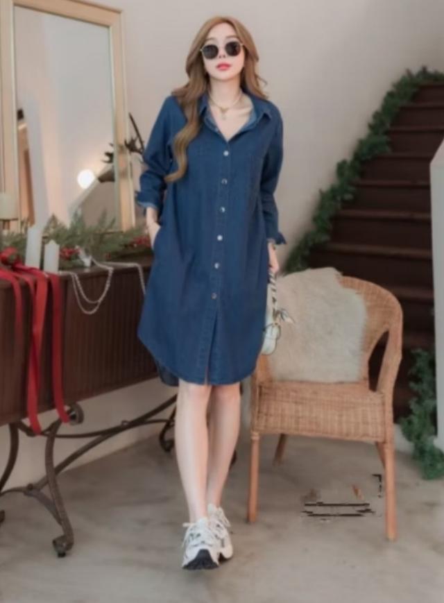 200 บาท  #ส่งฟรีเดรสยีนส์ แบรนด์ Esprit Size xl อก 36-38 ยาว 37ไม่มีตำหนิป้ายแคร์ครบ#เดรสยีนส์ 1
