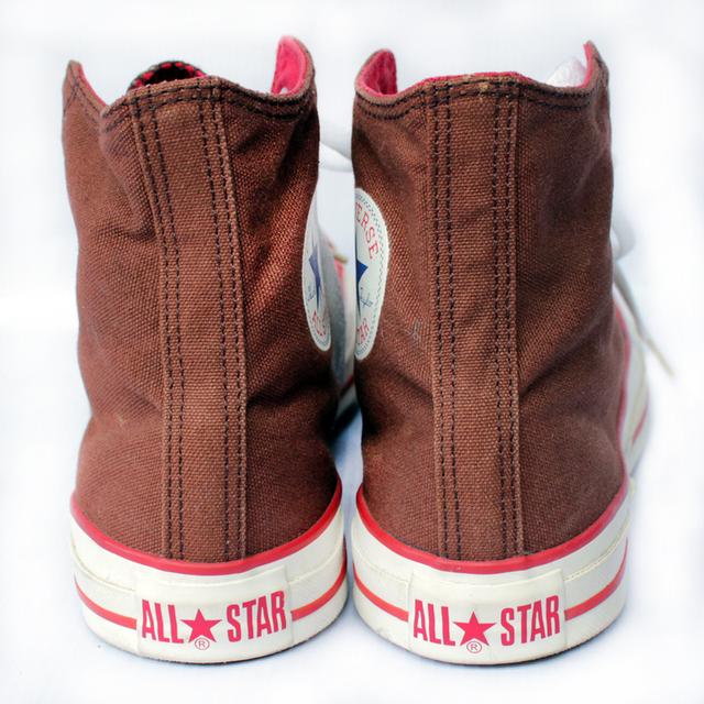 CONVERSE ผ้าใบหุ้มข้อมือสอง สีน้ำตาล สภาพเหมือนใหม่ จัดส่งฟรี!!! เก็บปลายทาง 6