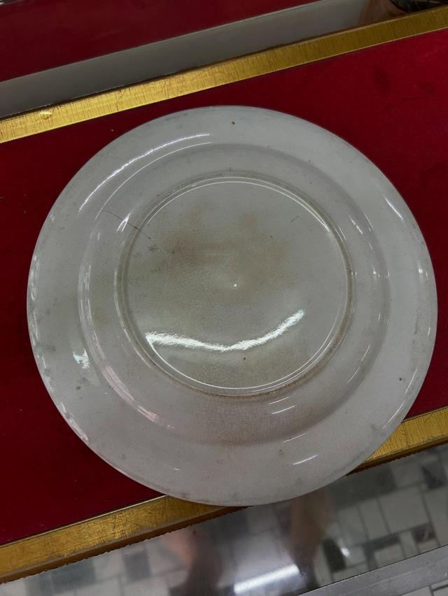 Deco plate จาน ยุโรป พร้อมรอย dog paw mark จากการเคลือบแบบโบราณ 5