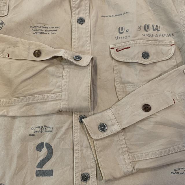 เสื้อเชิ้ต Avirex สีน้ำตาลเบจ รูปที่ 10