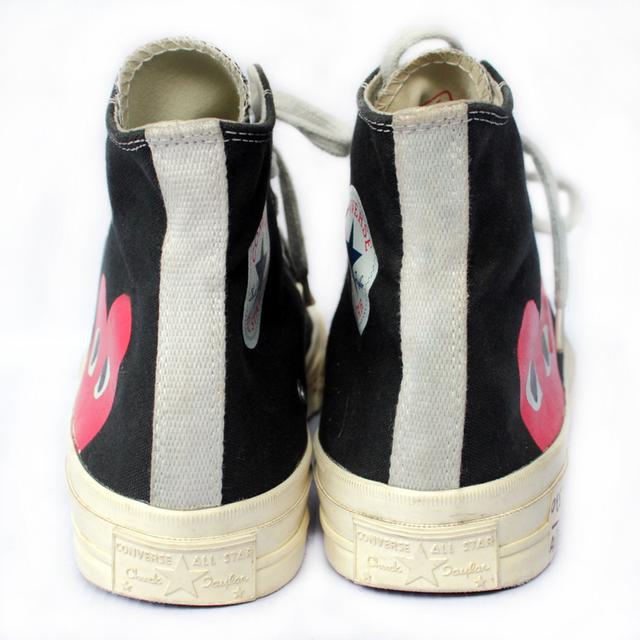 CONVERSE ผ้าใบหุ้มข้อมือสอง สีดำ ลายแดง สภาพเหมือนใหม่ จัดส่งฟรี!!! เก็บปลายทาง 6