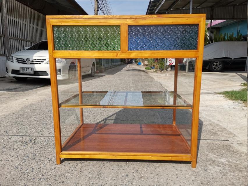 ตู้กระจกสี สน สีแชลคเหลือง 3 (P26) 60x90x90 ซม. รูปที่ 1