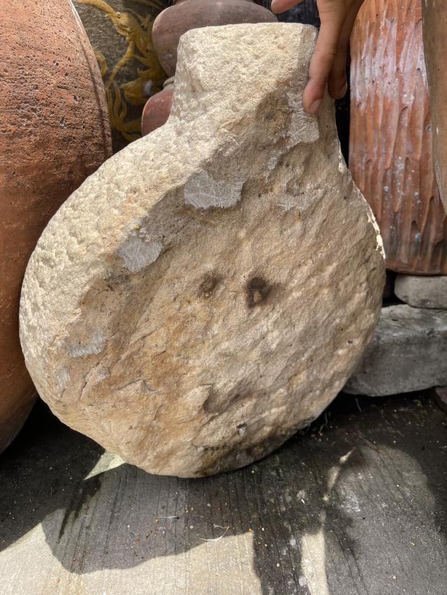 โม่แป้งโบราณ โม่หินโบราณ เครื่องบดแป้งหินแกรนิต ชุดใหญ่ 6