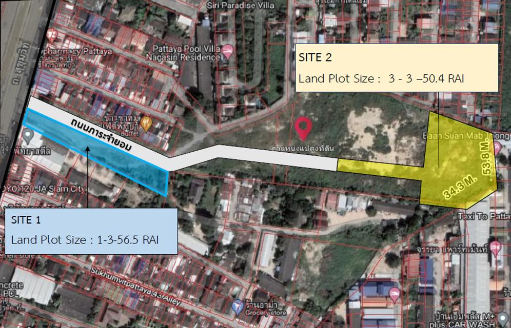 ขายที่ดิน Pattaya Homepro ราคา 140,000 /ตร.ว 2