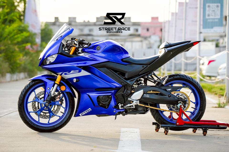 2021 Yamaha yzf-r3 ปี 2021 น้ำเงินเทา ทรงเดิม สภาพสวยกริ๊บ! 9