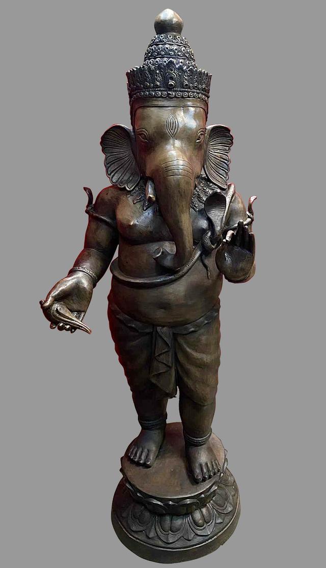 พระพิฆเนศองค์ใหญ่ สูง140ซม พระพิฆเนศทองเหลือง ปางประธานพร