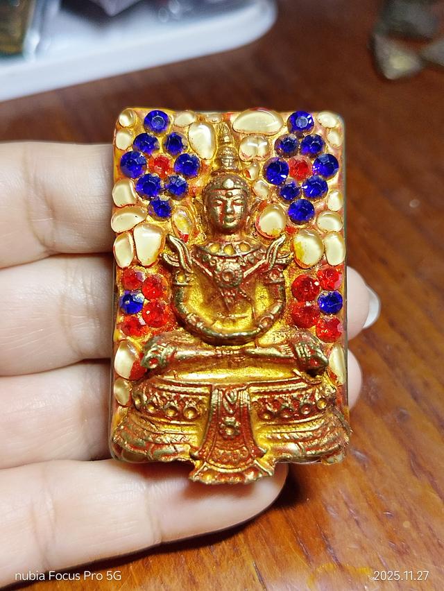 พระสมเด็จ แก้วมณีโชติเขียว หลัง พระแก้วมรกต ประดับฉัพรรณรังสี ลงรักปิดทองเก่า พระสายวัง