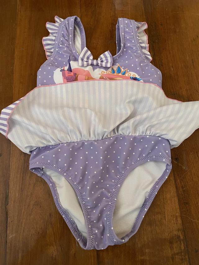 Disney เจ้าหญิง Rapunzel ชุดว่ายน้ำเด็ก+เสื้อกันแดด รูปที่ 6