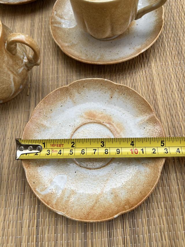 ชุดถ้วยชากาแฟเซรามิก +จานรอง10 ใบ พร้อมโถใส่น้ําตาล 1 ใบ งานญี่ปุ่น รูปที่ 9