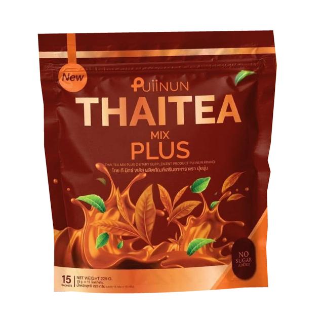 Puiinun mix plus Thaitea ปุ่ยนุ่น ชาไทย ลดหุ่น (1ห่อ 15ซอง) 225g. 1