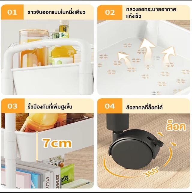 ชั้นวางของอเนกประสงค์มีล้อลาก