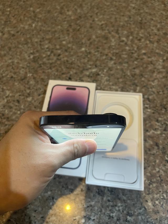ขายไอโฟน14ProMaxสีPurple128กิ๊กมีกล่องไร้รอยตกใช้งานดีถูกมากกกก