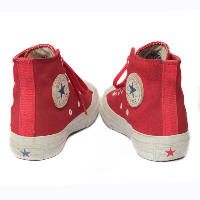 CONVERSE ผ้าใบหุ้มข้อมือสอง สีแดงสักหลาด พื้นสองสี สภาพเหมือนใหม่ จัดส่งฟรี!!! เก็บปลายทาง 6