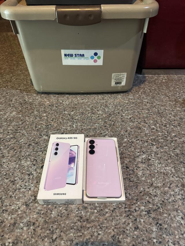 ขายๆๆๆถูกSamsungA55 5G สีใหม่Awesome Lilac 128กิ๊กมีกล่องอีมี่ตรงสูนTrueสภาพสวยการใช้งานดีเยี่ยมทุกๆฟังชั่นเครื่องรีสโตได้ตลอดไม่มีติดแอคเค้าใดๆคับ รูปที่ 2
