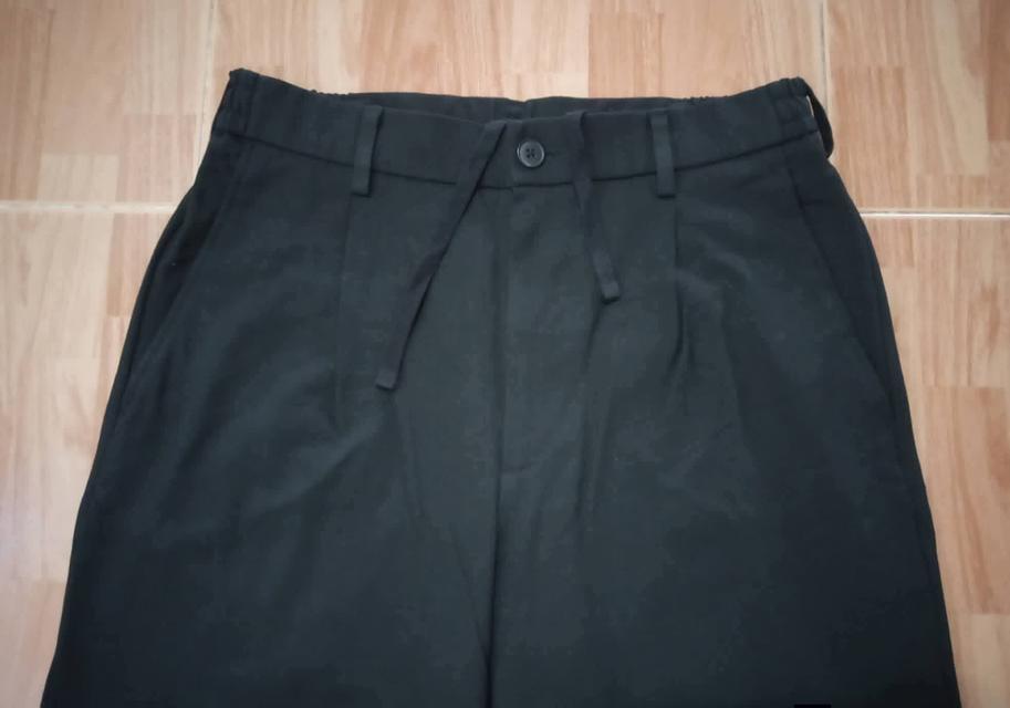 UNIQLO / EZY PANTS กก.สแล็คทรงสุภาพ สีดำเข้ม ขอบเอวยางยืด+เชือก ผ้าผสม นิ่มเนียน ยืดหยุ่น ใส่สบาย สภาพใหม่มาก เหมือนยังไม่ผ่านการใช้งาน รูปที่ 2