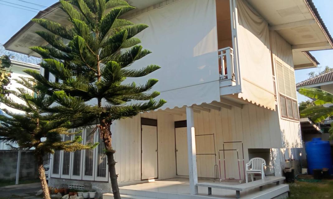 ขายบ้านพักตากอากาศ บ้านไม้มะค่าพร้อมที่ดินฝั่งทะเล 1