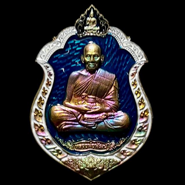 เหรียญเจริญพรสร้างบารมี ทองทิพย์รุ้ง ลงยาฟ้า เลข๙๗๔