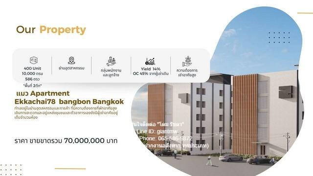 Apartment ห้องพัก อพาร์ทเม้นท์ ซอยเอกชัย 78 70000000 บาท. ใกล้ ใกล้ Makro สาขาบางบอน, โรงพยาบาลบางปะกอก 8, มีโรงงานมากมา 2