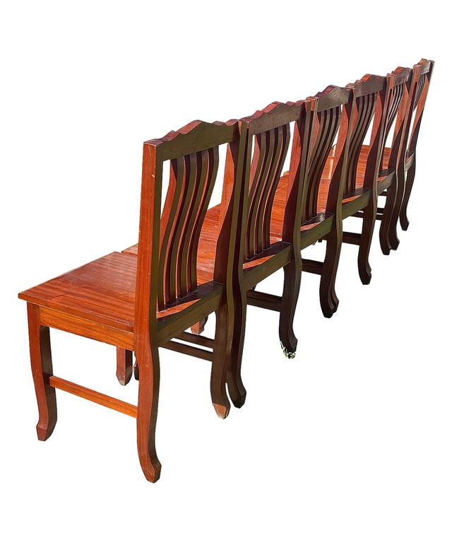 ชุดโต๊ะไม้ประดู่ 6ที่นั่ง โต๊ะไม้ประดู่แผ่นเดียว โต๊ะไม้ประดู่ โต๊ะรับประทานอาหาร 8