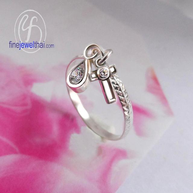 Finejewelthai แหวนเพชรพรีเมี่ยม เงินแท้925 แหวนมินิมอล - R1239cz_2 รูปที่ 2