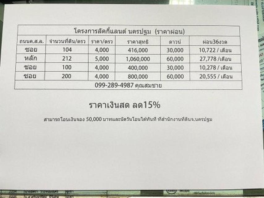 แบ่งขาย-แบ่งเช่า ที่ดินนครปฐม ใกล้ ม.ศิลปากร ม.ราชภัฏ ใกล้มอเตอร์เวย์ (สด-ผ่อน) 11