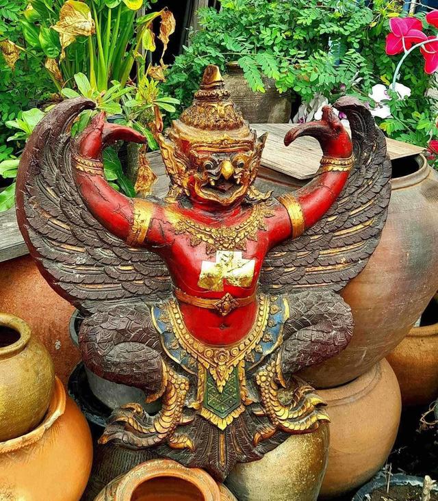 พญาครุฑแขวนผนัง พิมพ์หน้าดุ หน้ายักษ์ ขนาด65ซม ครุฑใหญ่ 6