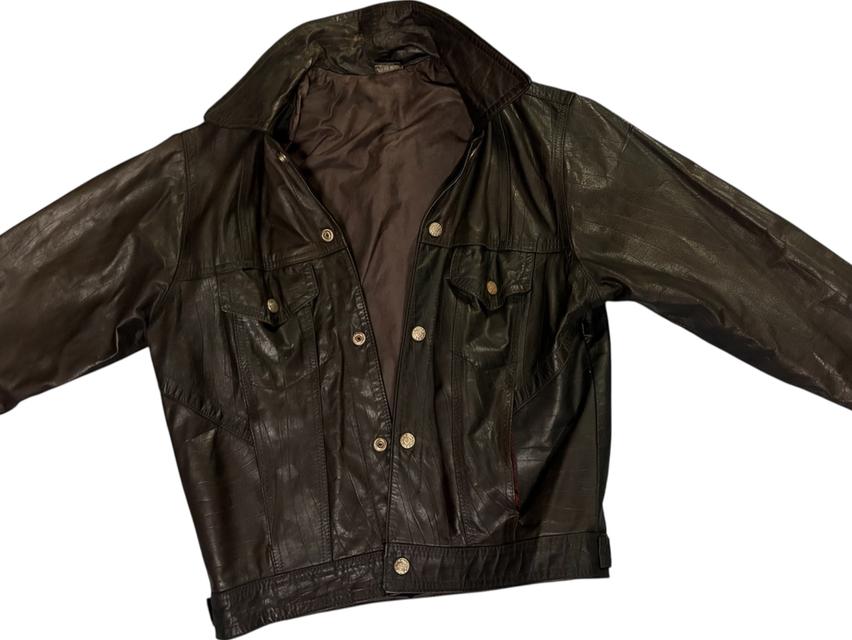 เสื้อ jacket Harley Davidson อก38 ยาว23 ตำหนิกระดุมบนขาด/รอยแตกใต้แขน