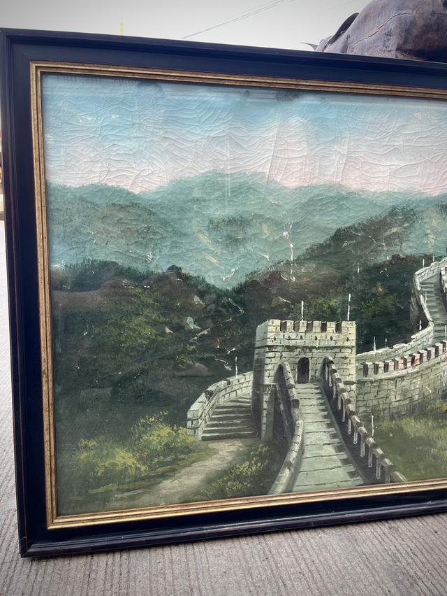 ภาพวาดสีน้ำมันกำแพงเมืองจีน ภาพวาดกำแพงเมืองจีนสีน้ำมัน ภาพวาดสีน้ำมันเก่า 7