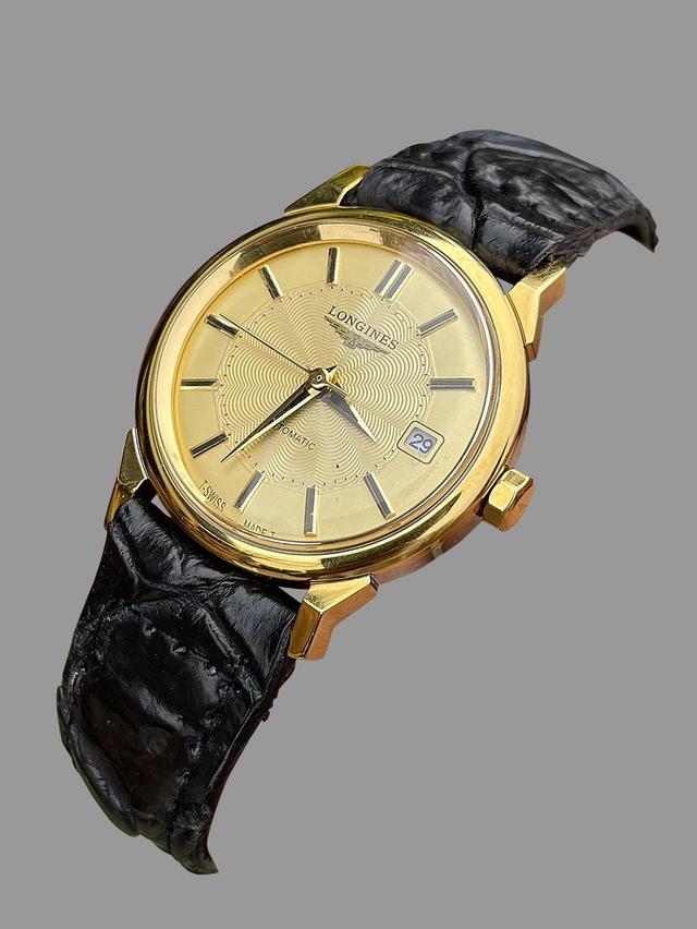 นาฬิกาข้อมือLongines Automatic หน้าปัดลายใยแมงมุม สีทอง