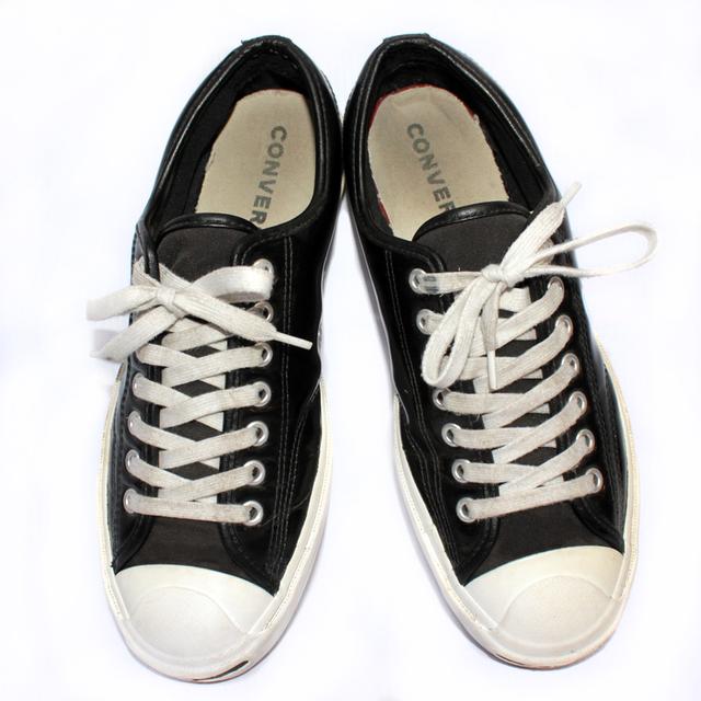 CONVERSE รองเท้าผ้าใบมือสอง Jack Purcell สีดำ หนังมัน สภาพสวยๆชิคๆ จัดส่งฟรี!!! เก็บปลายทาง 4