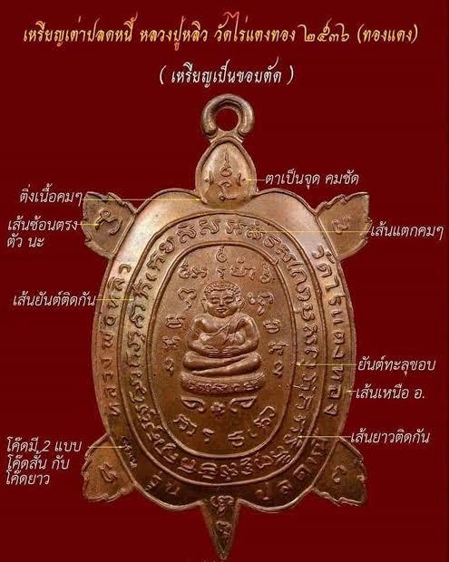 เหรียญพญาเต่าเรือน รุ่นปลดหนี้หลวงพ่อหลิว วัดไร่แตงทอง (รุ่นแรก) เนื้อทองแดง