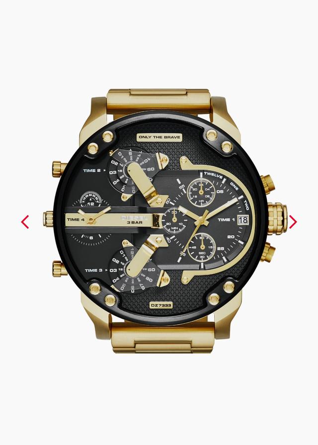 Diesel Mr.Daddy 2.0 Gold & Black Dial Mens Watch 