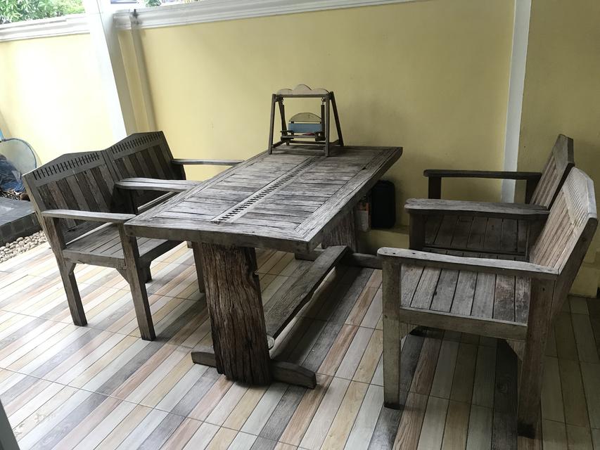 ชุดโต๊ะไม้เต็ง+เก้าอี้4ตัว 1