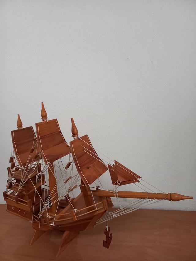 เรือสำเภาจำลอง ทำจากไม้จริง รูปที่ 5