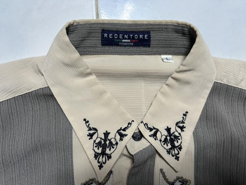 🦅 [RARE ITEM] เสื้อเชิ้ตแขนยาววินเทจแบรนด์ REDENTORE Collezione สไตล์ Rockabilly 50s-90s 🕶️ รูปที่ 5