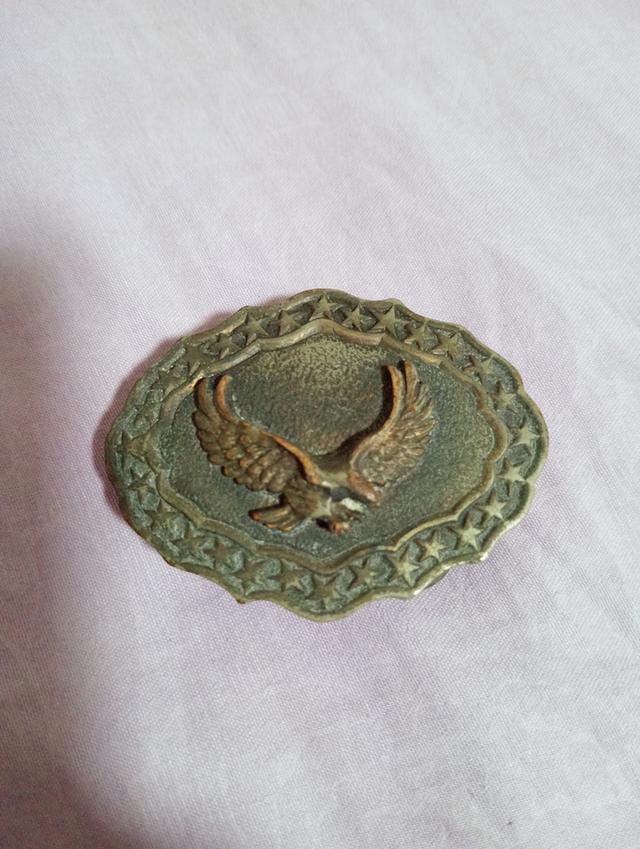 Vintage Small Crumrine Flying Eagle Western Belt Buckle