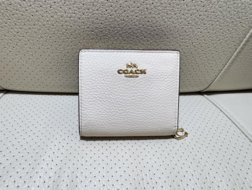 มือสองสภาพดีมาก Coach Snap Wallet in Signature Canvas  กระเป๋าสตางค์ใบเล็ก 2 พับ