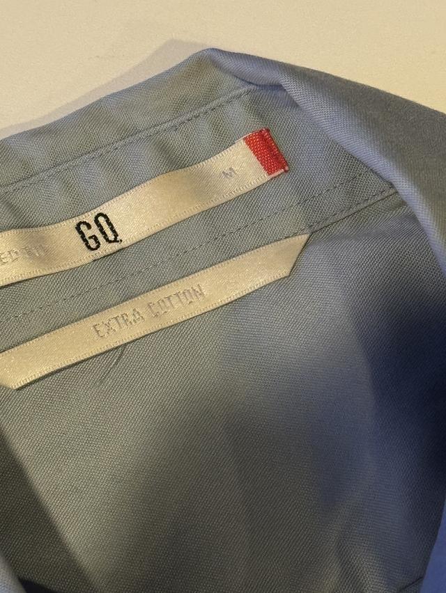 เสื้อเชิ้ตแบรนด์ GQ แขนสั้น สีฟ้า