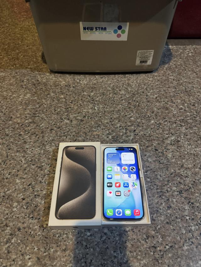 ขายๆๆๆถูกๆๆไอโฟน15ProMaxสีใหม่Natural Titanuim 256กิ๊กยกกล่องอีมี่ตรงสูนTrueใช้งานดีทุกๆฟังชั่นเครื่องรีสโตได้ตลอดไม่มีติดไอคราว ( แบต100%รอบชาด189หาย