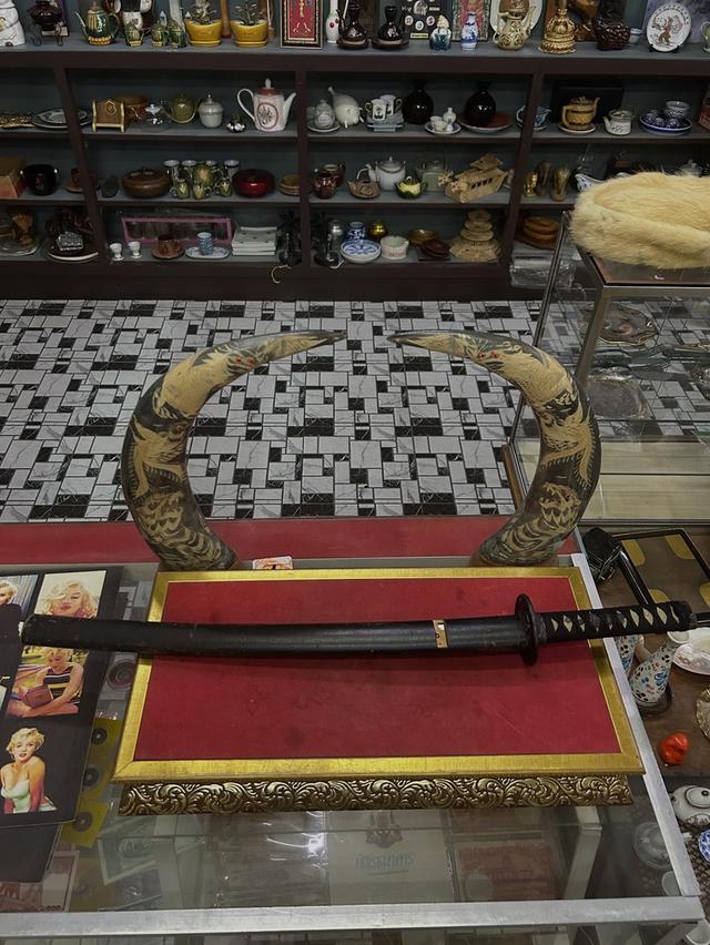 ดาบซามูไร ดาบคาตานะ ฝีกไม้ ด้ามหนังกระเบน (ตำหนิตรงปอกตามภาพ) 8