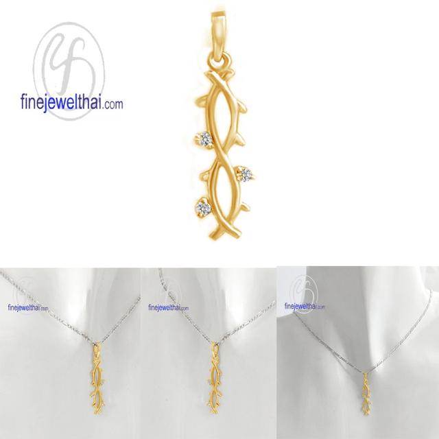 Finejewelthai จี้เพชรพรีเมี่ยม จี้สร้อยคอ สไตล์มินิมอล P1160cz00 5