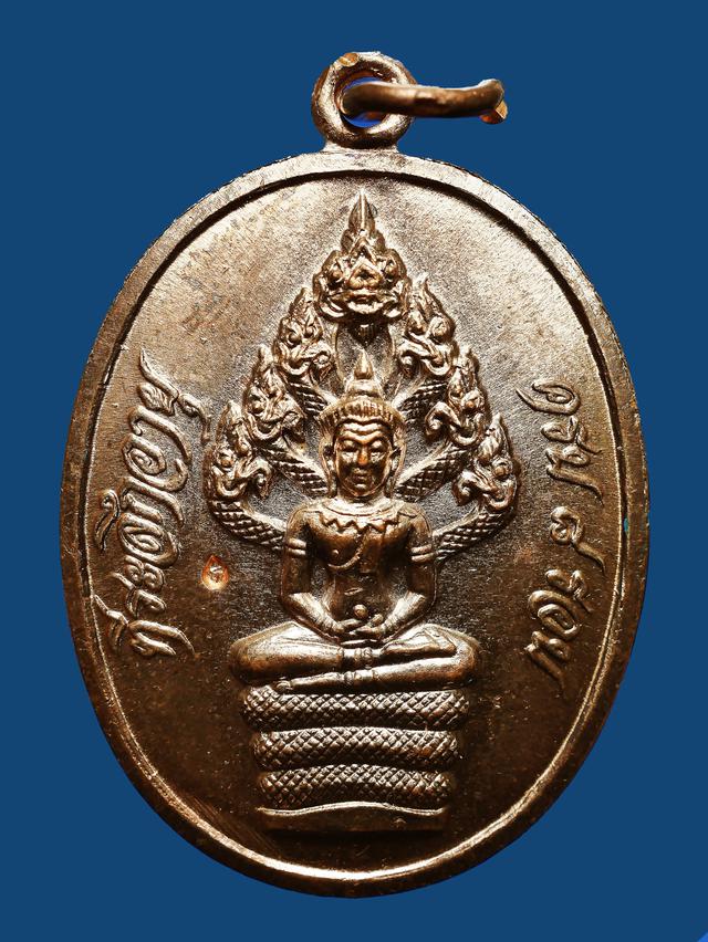 เหรียญ นาคปรก ไตรมาส 8 รอบ อุ ยาว เนื้อนวะ หลวงปู่ทิม วัดละหารไร่ ปี 2518 1