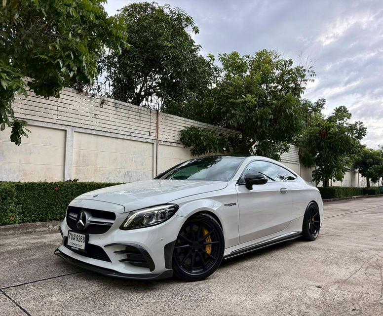 #BENZ C43 Coupe AMG 4MATIC 2019 สีดำ Wrap ขาว แต่งเกือบล้าน ประกันชั้น 1 อยู่ครบ
